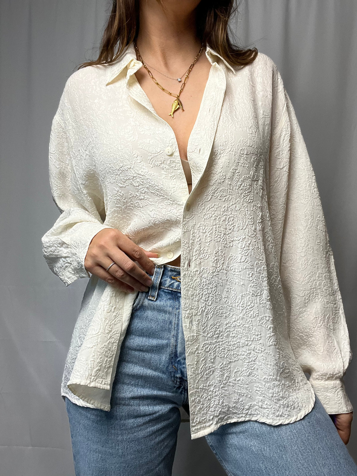 Vintage Silk Blouse Made In France Size M