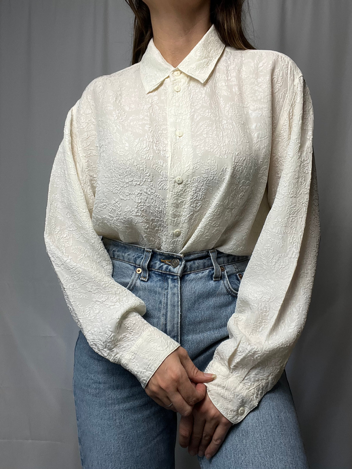 Vintage Silk Blouse Made In France Size M