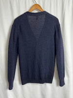 Vintage Woolmark 100% Pure Virgin Wool Cardigan With Gold Details Made In France Size S