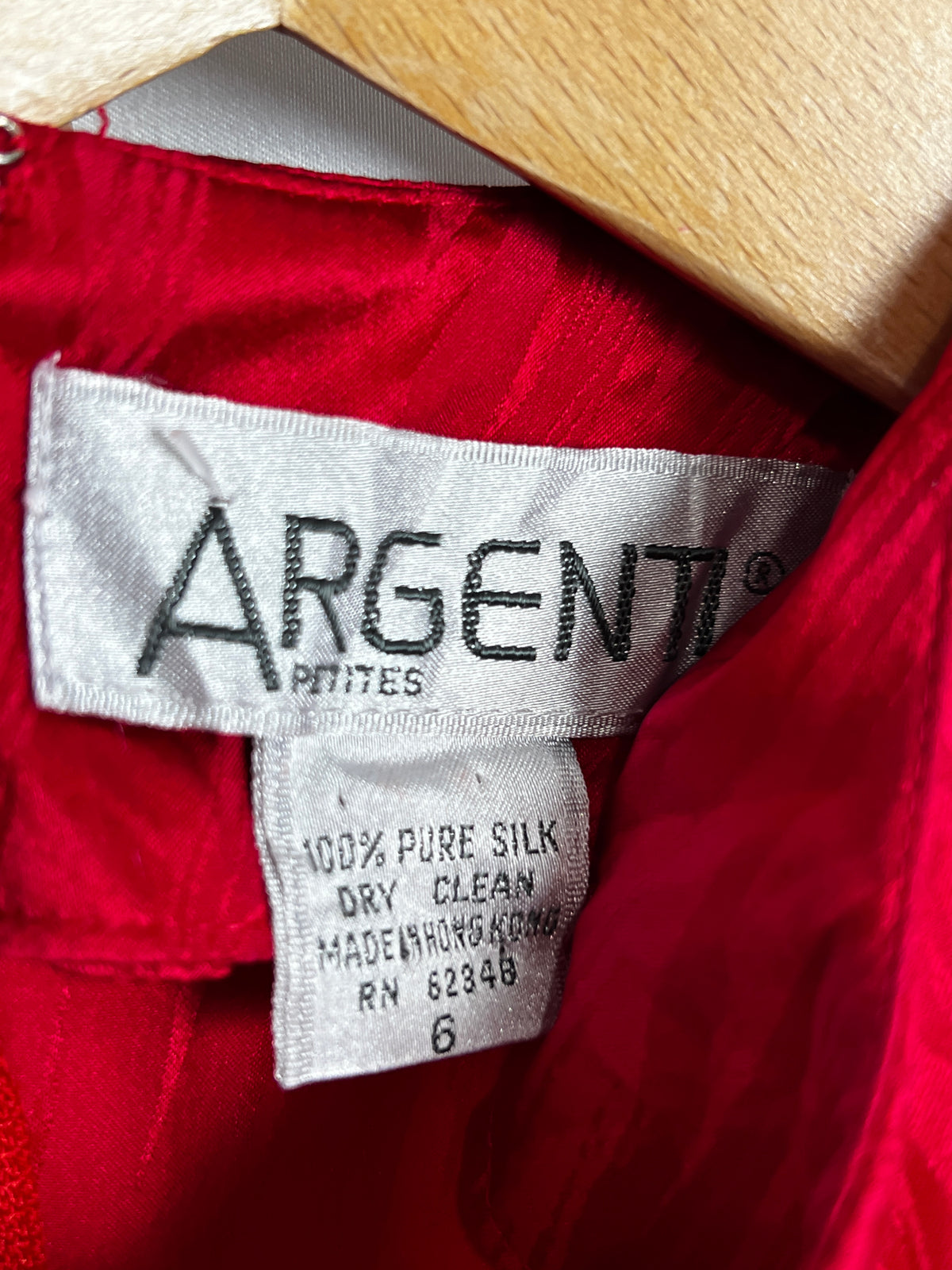 Vintage Argenti 100% Pure Silk Dress Made In Hong Kong Size S