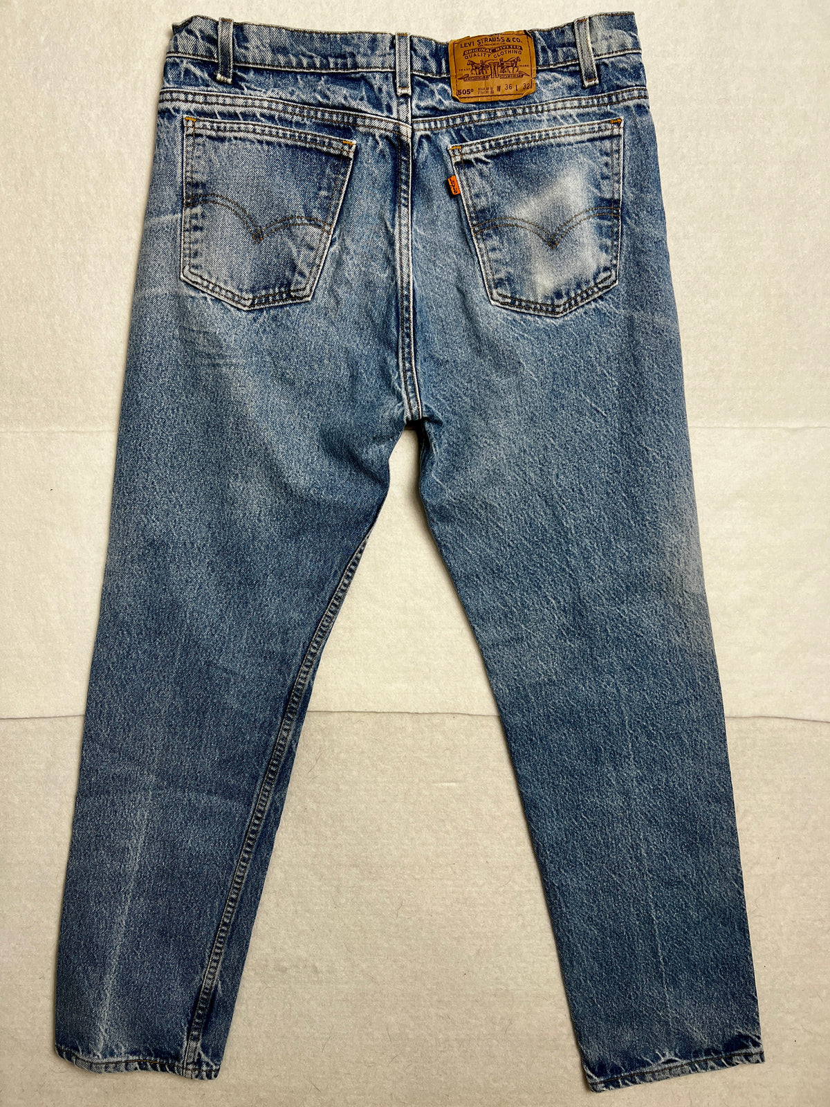 Vintage 80s Levis 505 Orange Tab Jeans Made In USA W36 L32