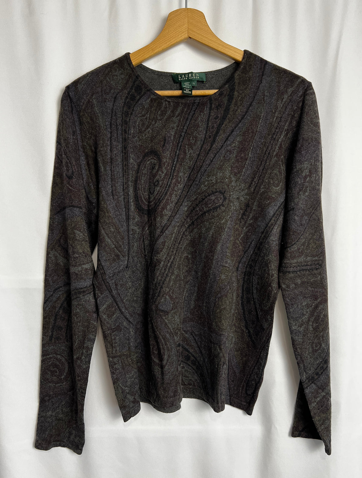 Ralph Lauren Silk & Cashmere Blend Knit Top Sweater Size L