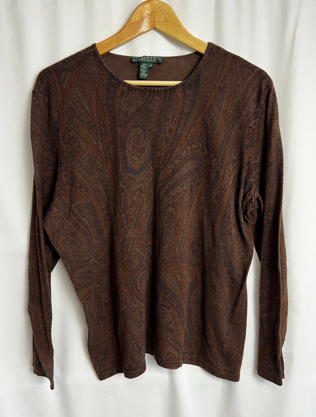 Ralph Lauren Silk & Cashmere Blend Knit Top Sweater Size XXXL