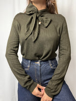Ralph Lauren Silk & Cashmere Blend Knit Jumper With Draped Shawl Size L