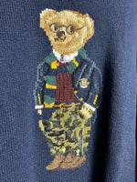 Polo Ralph Lauren Preppy Camo Bear Wool Jumper Size S