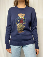 Polo Ralph Lauren Preppy Camo Bear Wool Jumper Size S