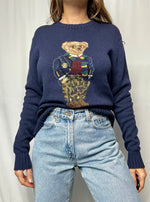 Polo Ralph Lauren Preppy Camo Bear Wool Jumper Size S