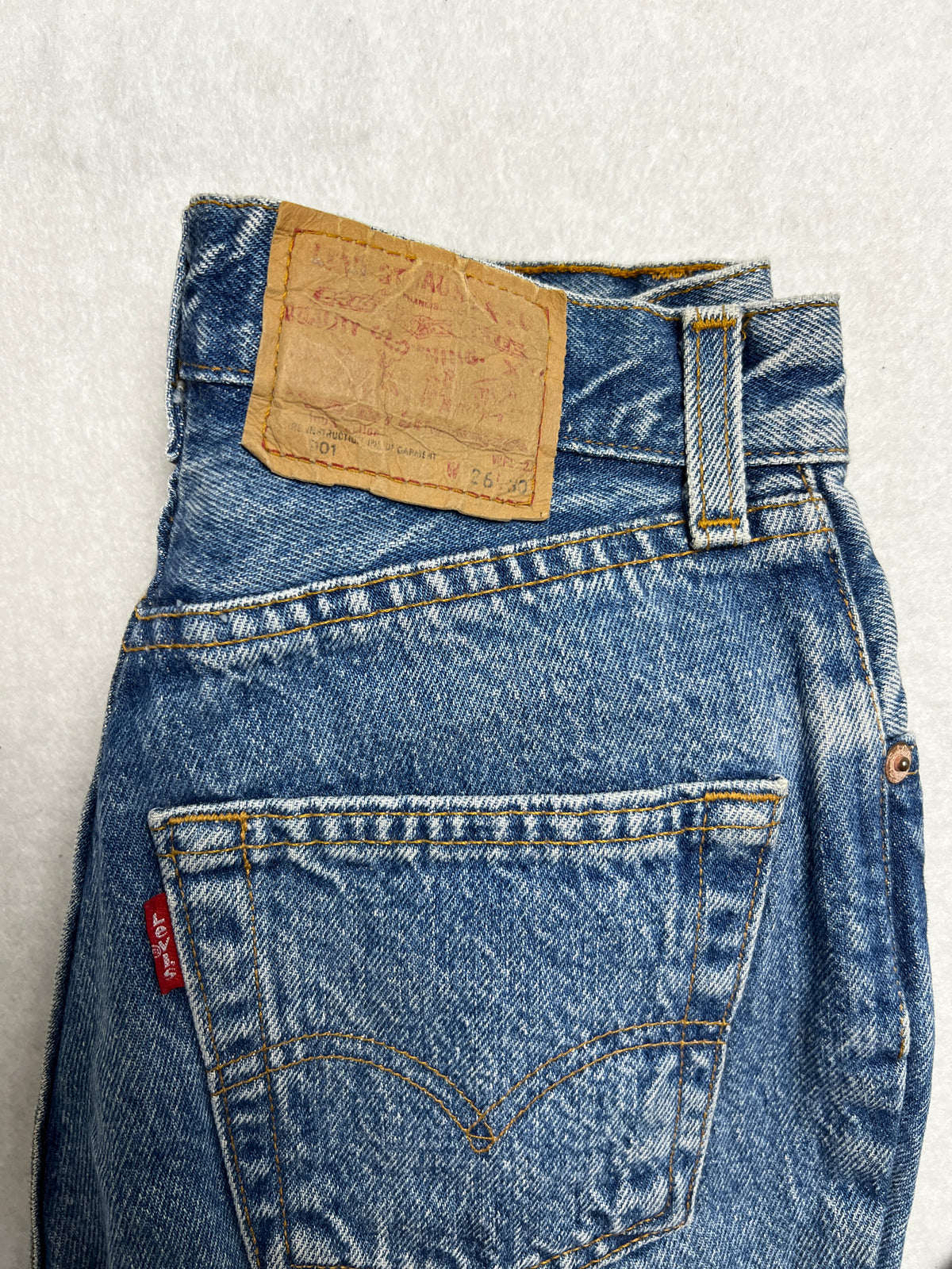 Vintage 80s 90s Levis RARE 901 Jeans W26 (Size XS) | Made In France | 100% Cotton