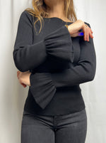 Ralph Lauren Boatneck Knit Jumper with Bell Sleeves Size L