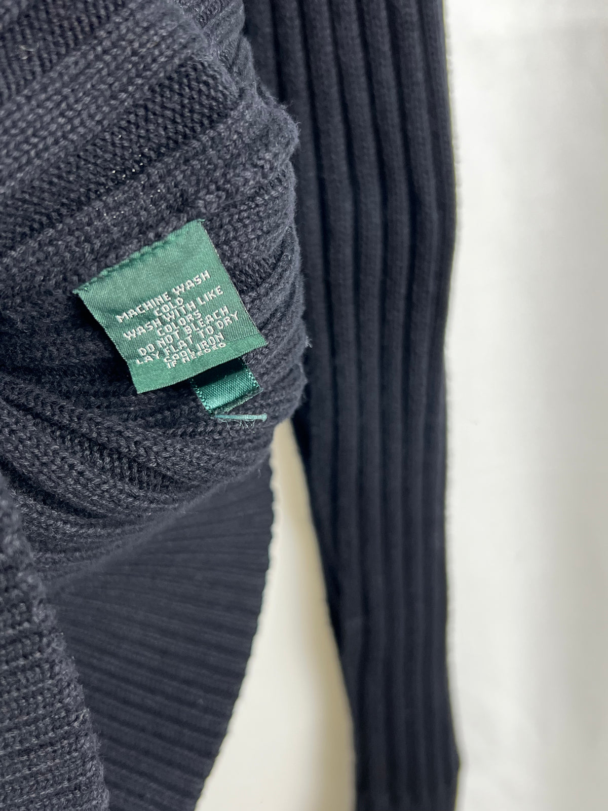 Ralph Lauren Ribbed Shawl Collar Sweater