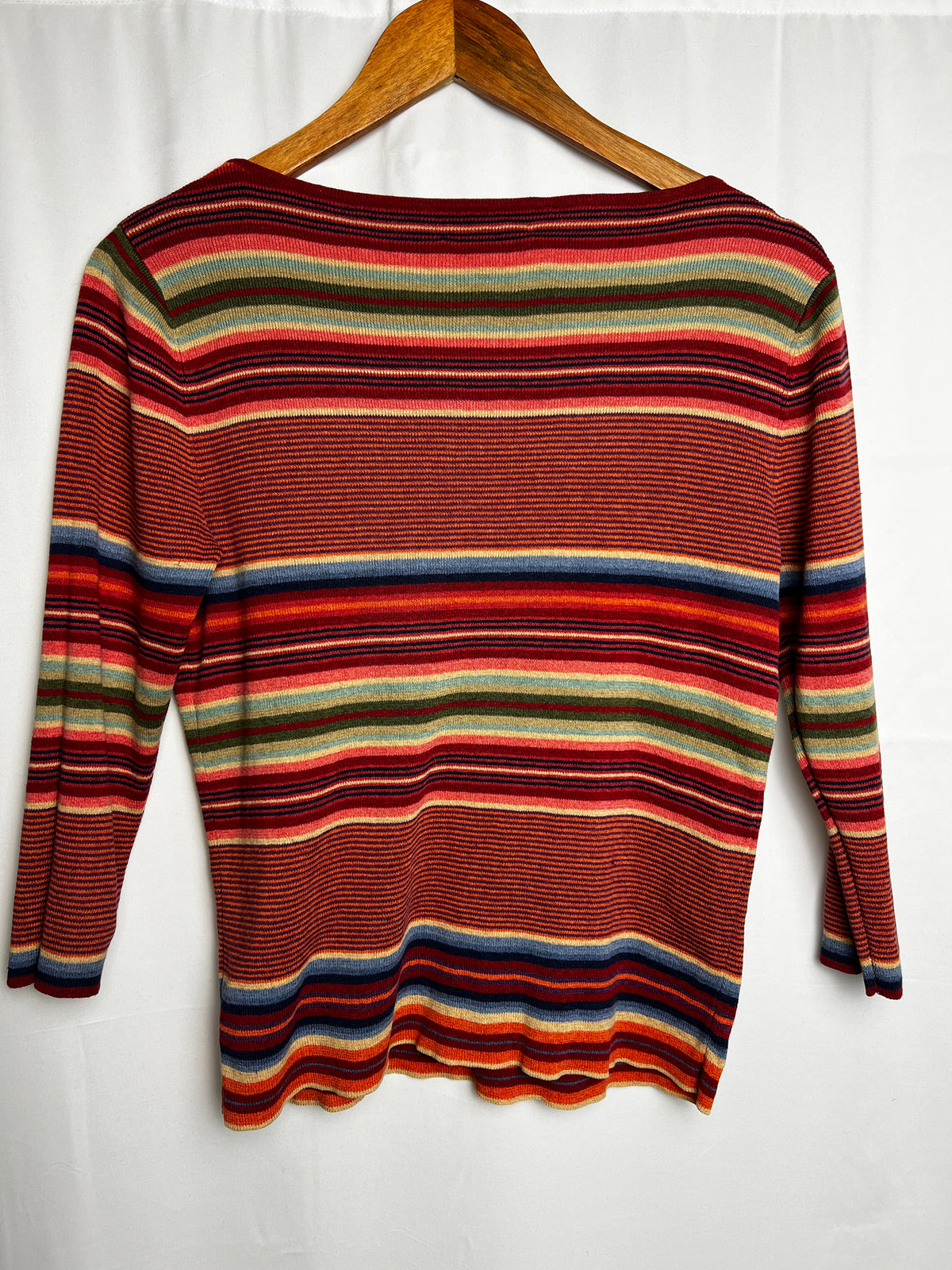 Ralph Lauren Linen Blend Colourful Striped Knit Sweater Size S