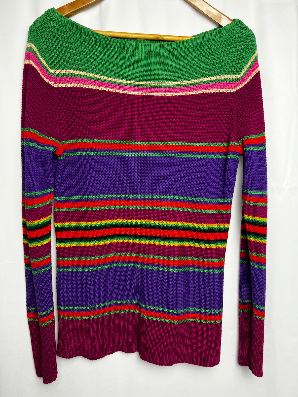 Ralph Lauren Multi Colour Striped Boat Neck Sweater