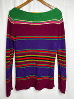 Ralph Lauren Multi Colour Striped Boat Neck Sweater