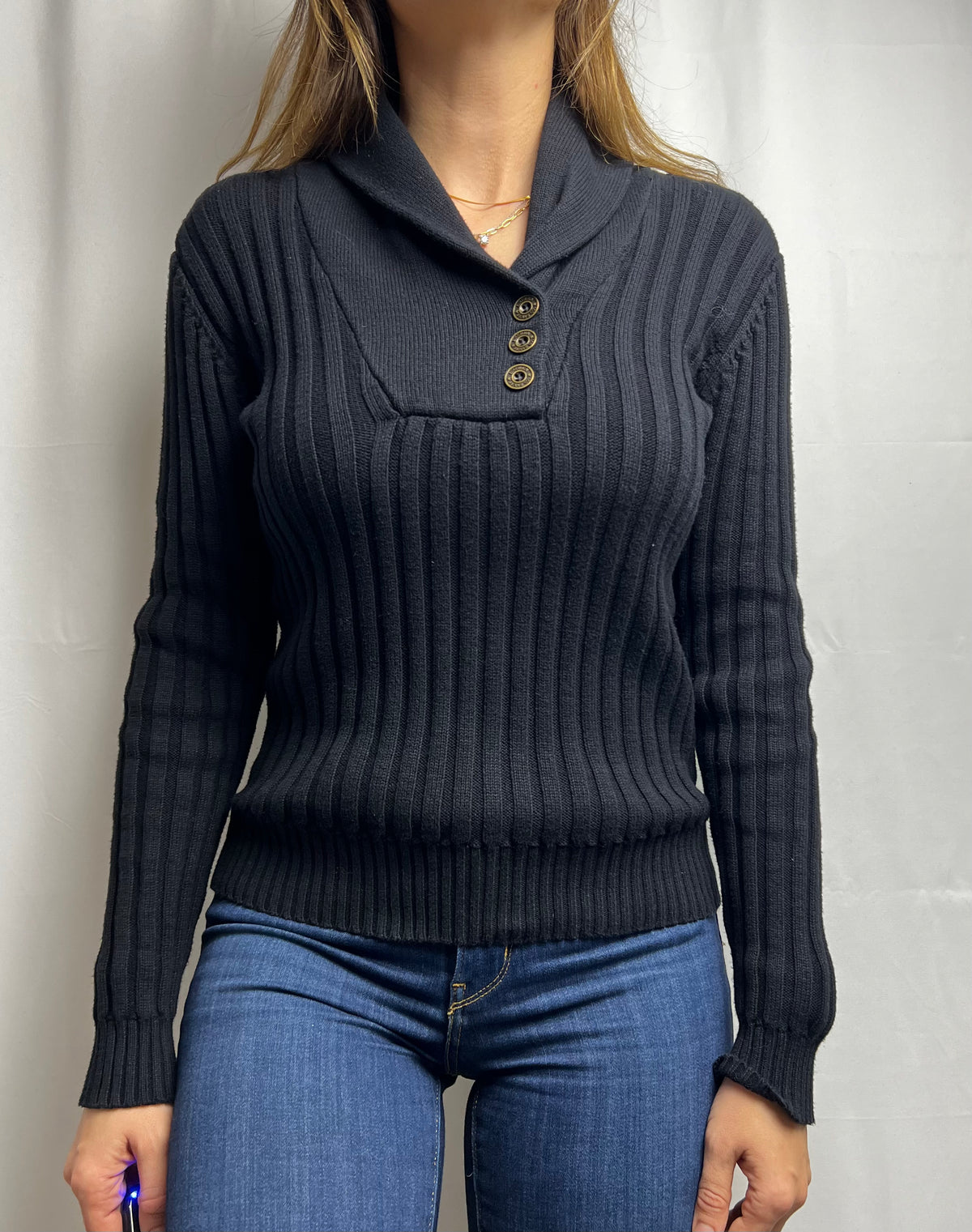 Ralph Lauren Ribbed Shawl Collar Sweater