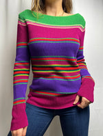 Ralph Lauren Multi Colour Striped Boat Neck Sweater