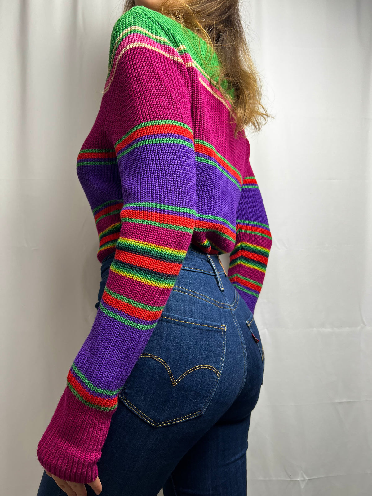 Ralph Lauren Multi Colour Striped Boat Neck Sweater