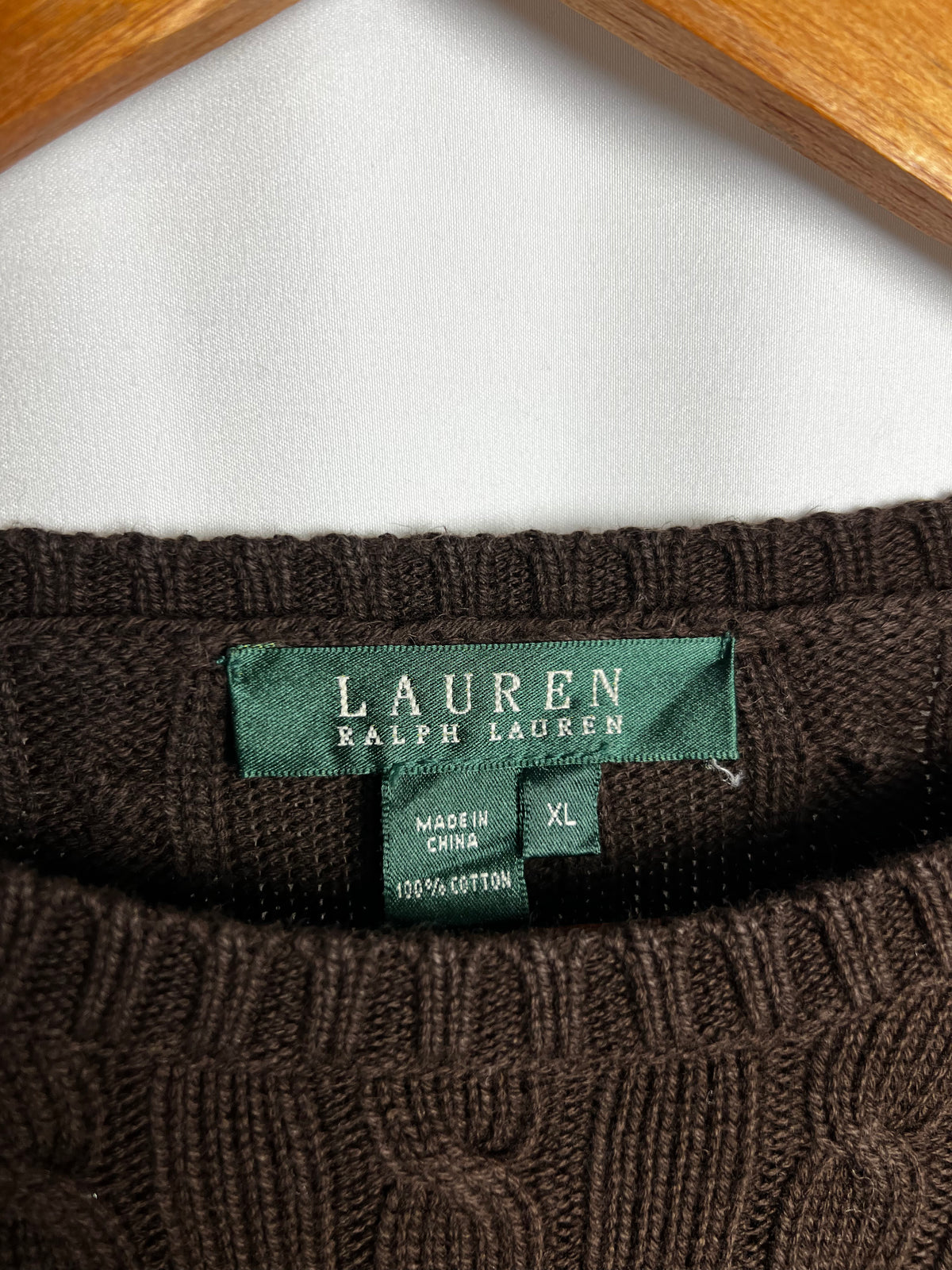 Ralph Lauren Cable Knit Sweater with Embroidered Logo