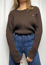 Ralph Lauren Cable Knit Sweater with Embroidered Logo