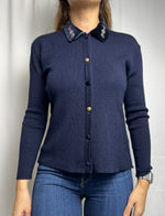 Vintage Oliver Grant Wool Cardigan Shirt With Embroidery