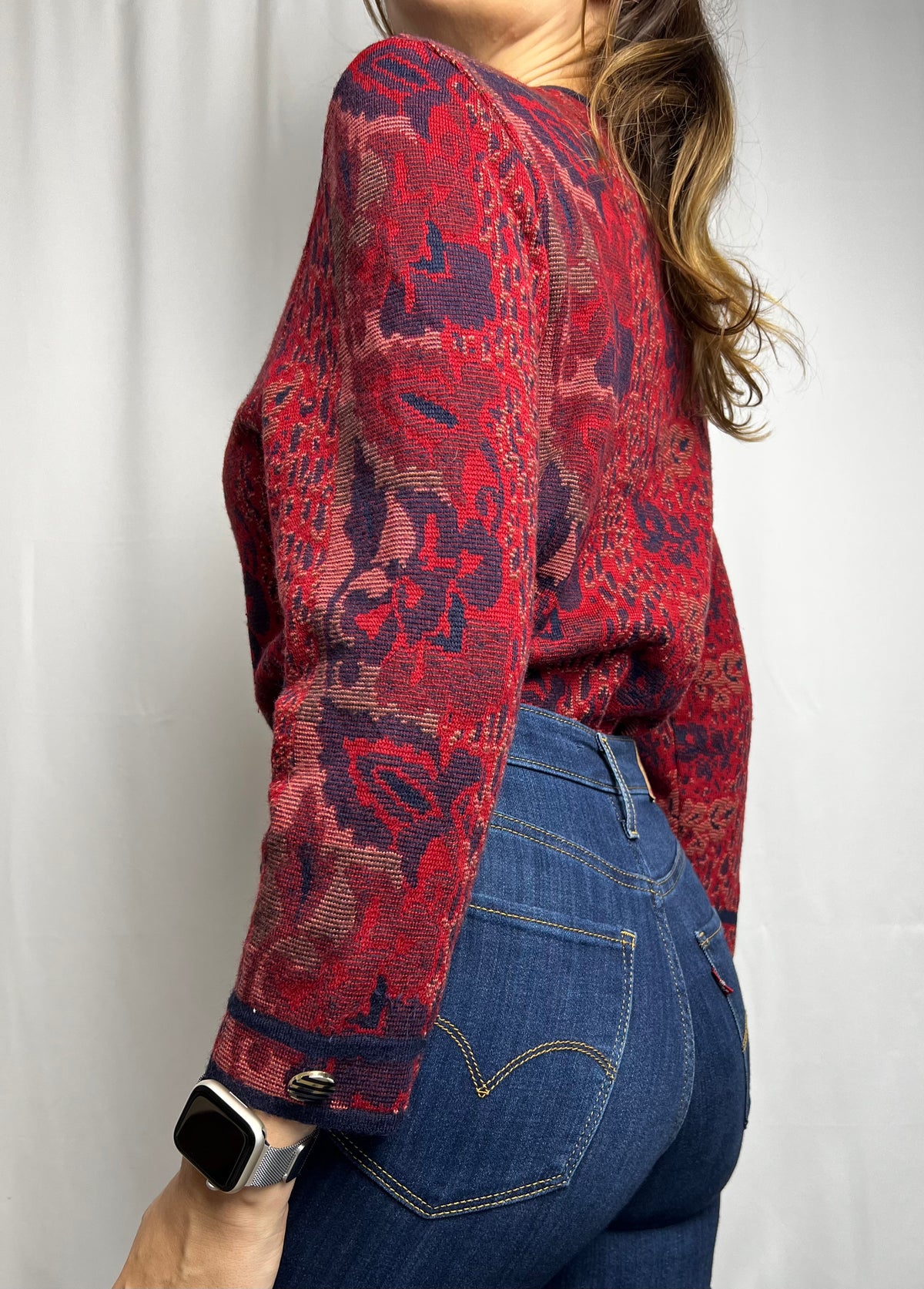 Vintage Janine Pauporté Wool Cardigan Made in France Size M