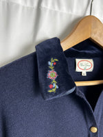 Vintage Oliver Grant Wool Cardigan Shirt With Embroidery