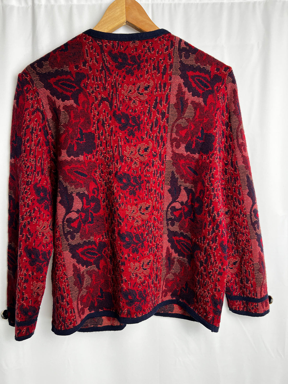 Vintage Janine Pauporté Wool Cardigan Made in France Size M