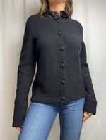 Ralph Lauren Black Lambswool Cardigan Jacket