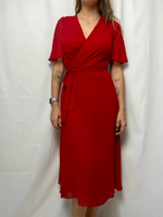 Ralph Lauren Georgette Flutter Sleeve Dress With QR Code size S