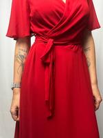 Ralph Lauren Georgette Flutter Sleeve Dress With QR Code size S