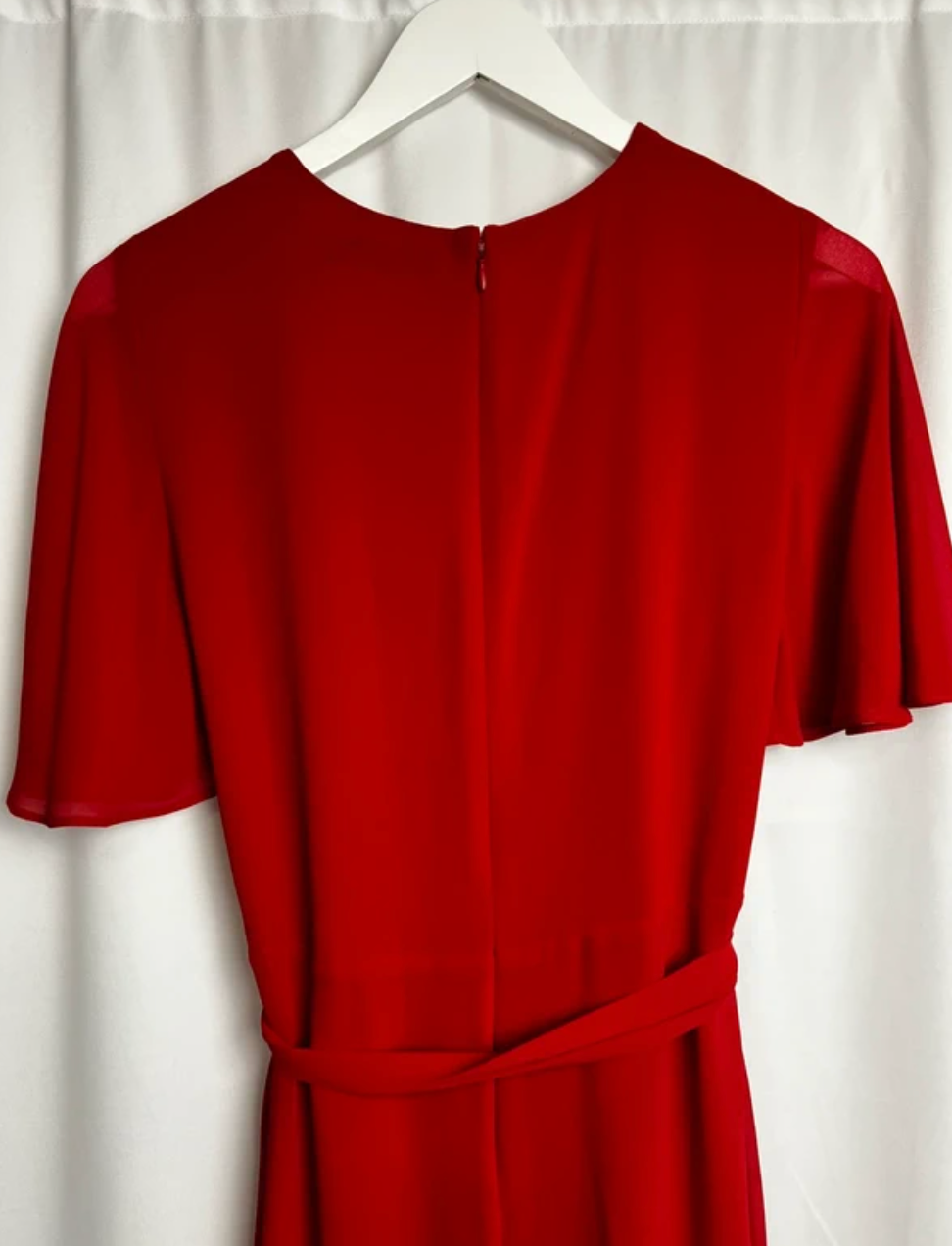 Ralph Lauren Georgette Flutter Sleeve Dress With QR Code size S
