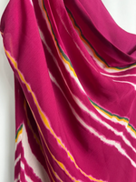 Ralph Lauren Striped One Shoulder Crinkle Georgette Maxi Dress size M