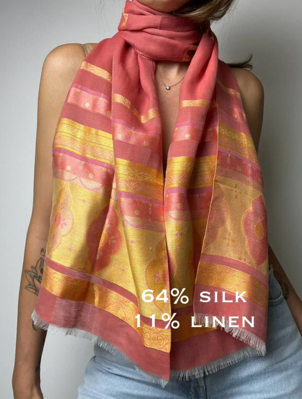 Silk Linen Blend Scarf Made In France