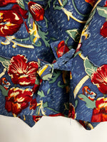 Vintage Floral 100% Silk Vest Made In France Size M