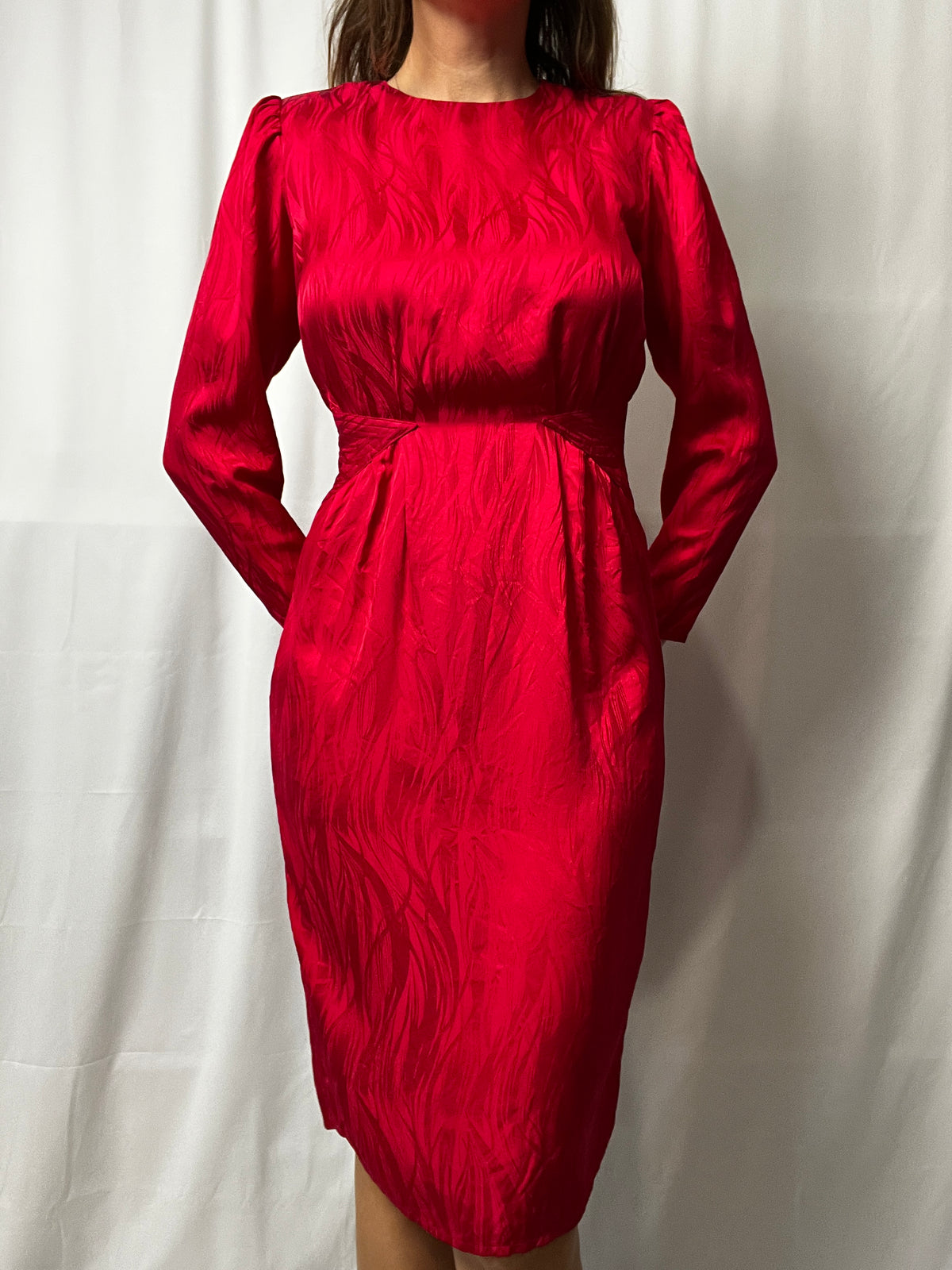 Vintage Argenti 100% Pure Silk Dress Made In Hong Kong Size S