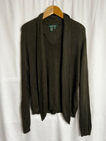 Ralph Lauren Silk & Cashmere Blend Knit Jumper With Draped Shawl Size L