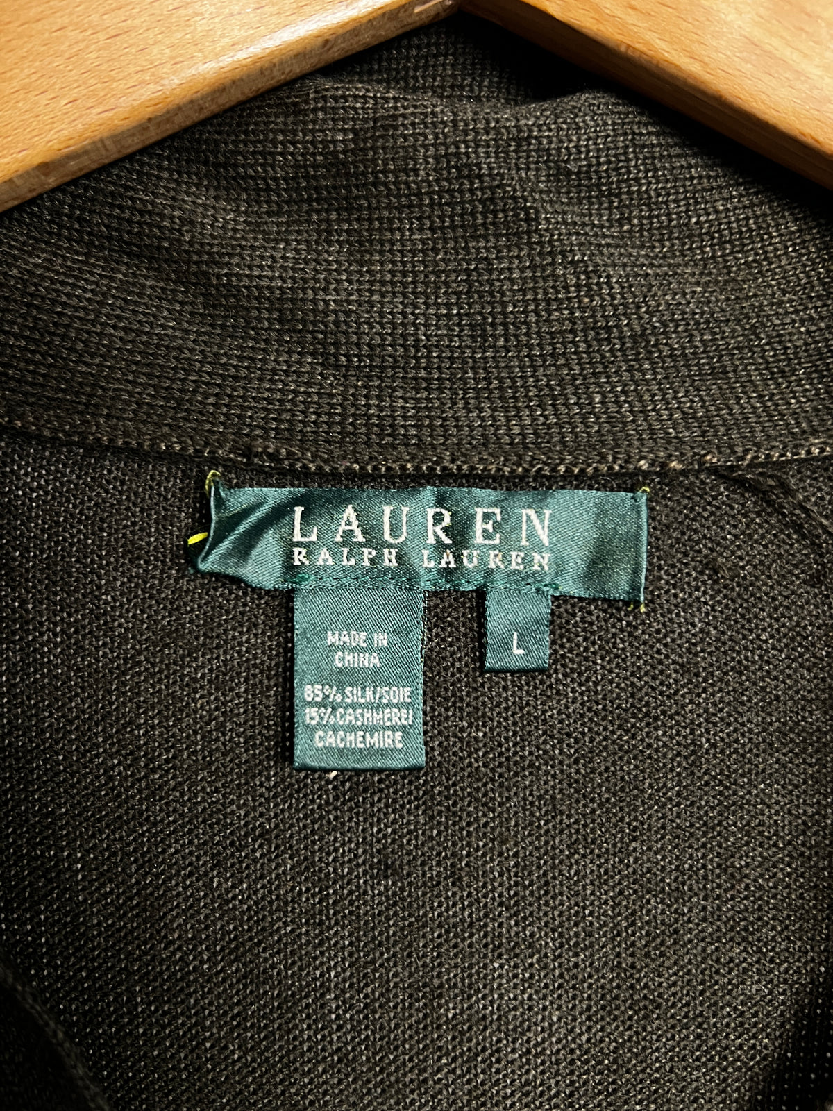 Ralph Lauren Silk & Cashmere Blend Knit Jumper With Draped Shawl Size L