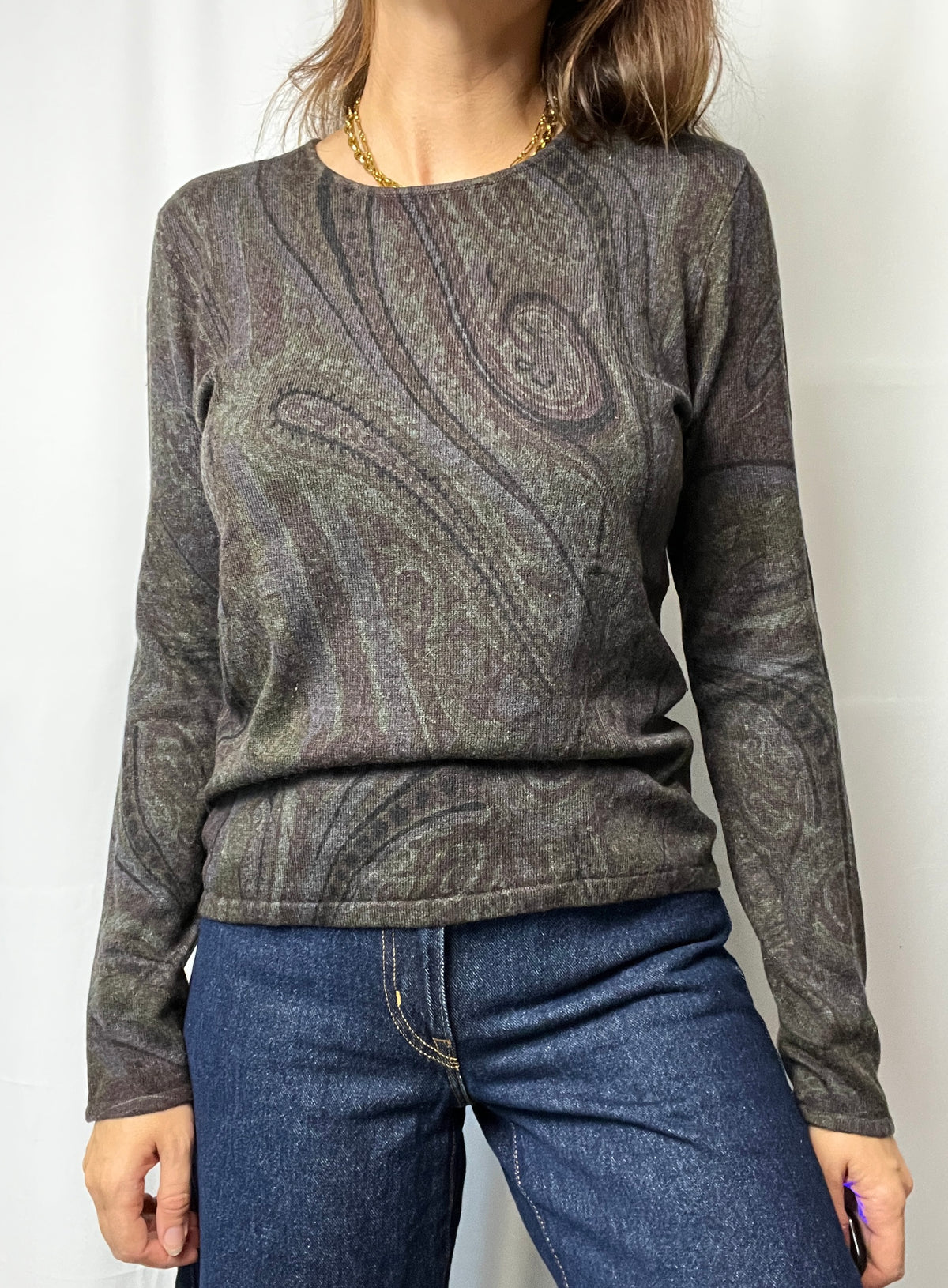 Ralph Lauren Silk & Cashmere Blend Knit Top Sweater Size L