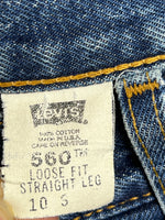 Vintage Levis 560 Loose Fit Straight Leg Jeans W30 L28 Made In USA 100% Cotton Size M