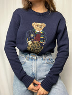 Polo Ralph Lauren Preppy Camo Bear Wool Jumper Size S