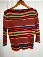 Ralph Lauren Linen Blend Colourful Striped Knit Sweater Size S