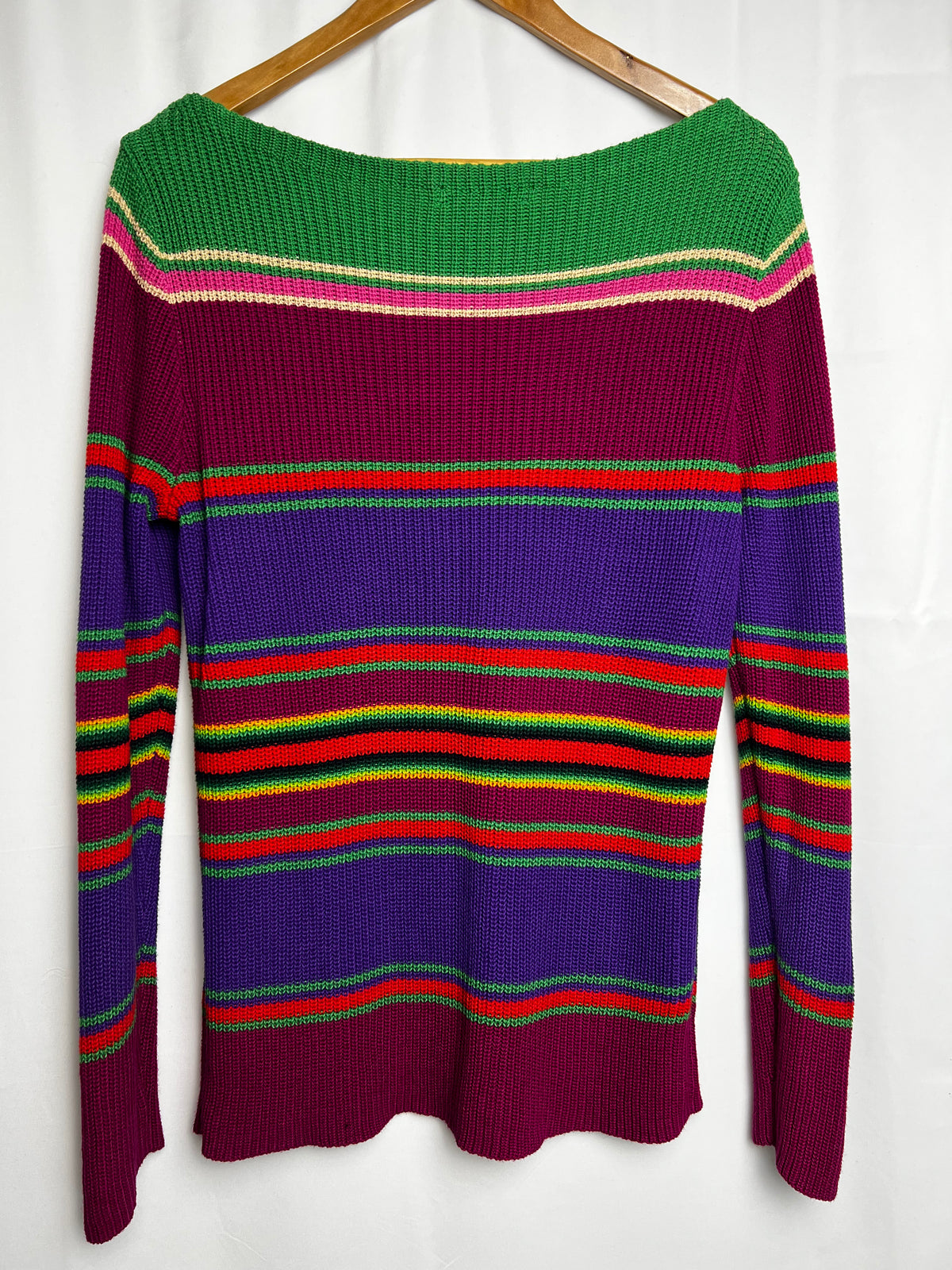 Ralph Lauren Multi Colour Striped Boat Neck Sweater