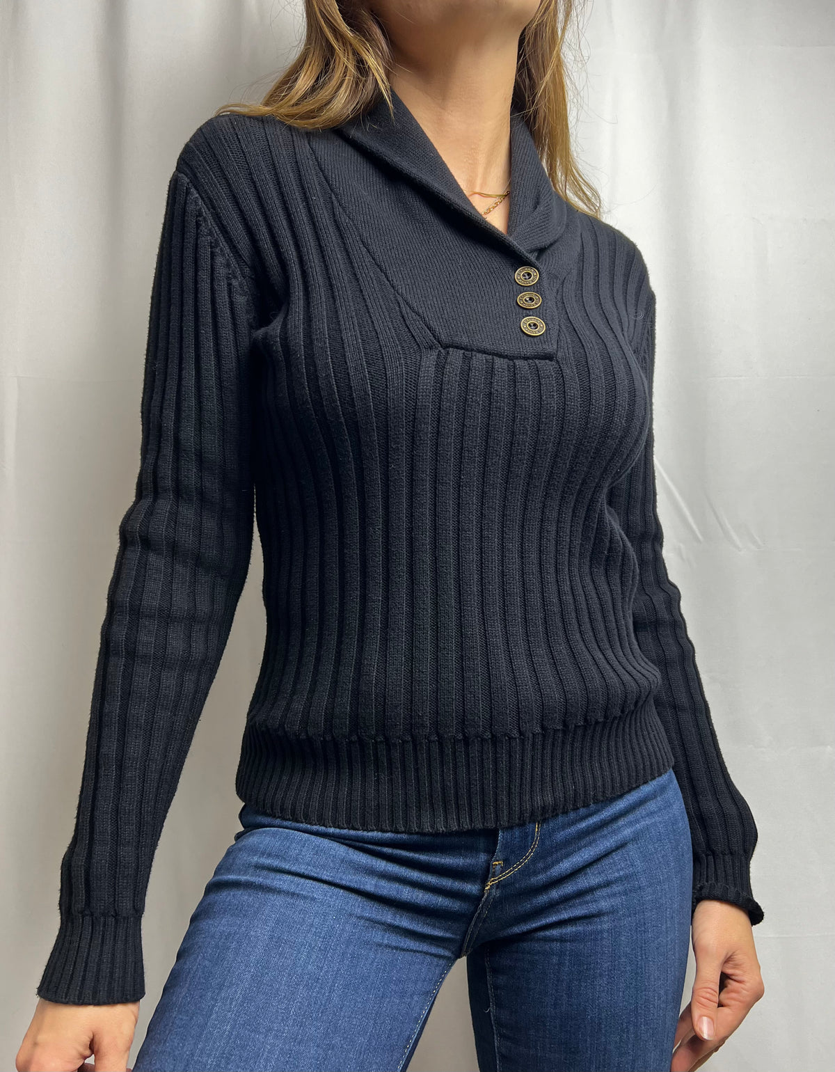 Ralph Lauren Ribbed Shawl Collar Sweater