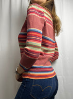 Ralph Lauren Linen Blend Colourful Striped Knit Sweater Size S