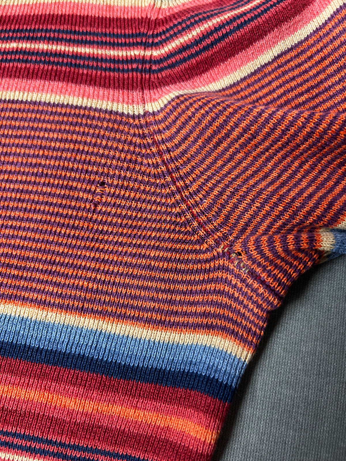 Ralph Lauren Linen Blend Colourful Striped Knit Sweater Size S