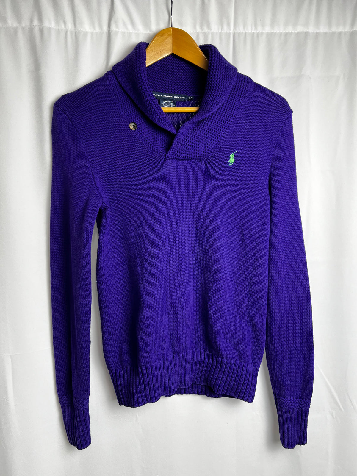 Ralph Lauren Shawl Collar Sweater With Embroidered Logo