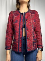 Vintage Janine Pauporté Wool Cardigan Made in France Size M
