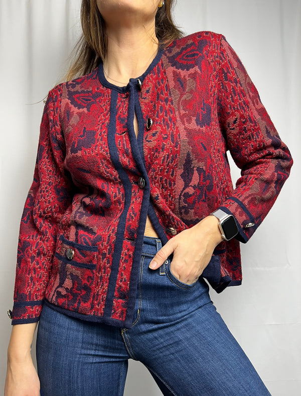 Vintage Janine Pauporté Wool Cardigan Made in France