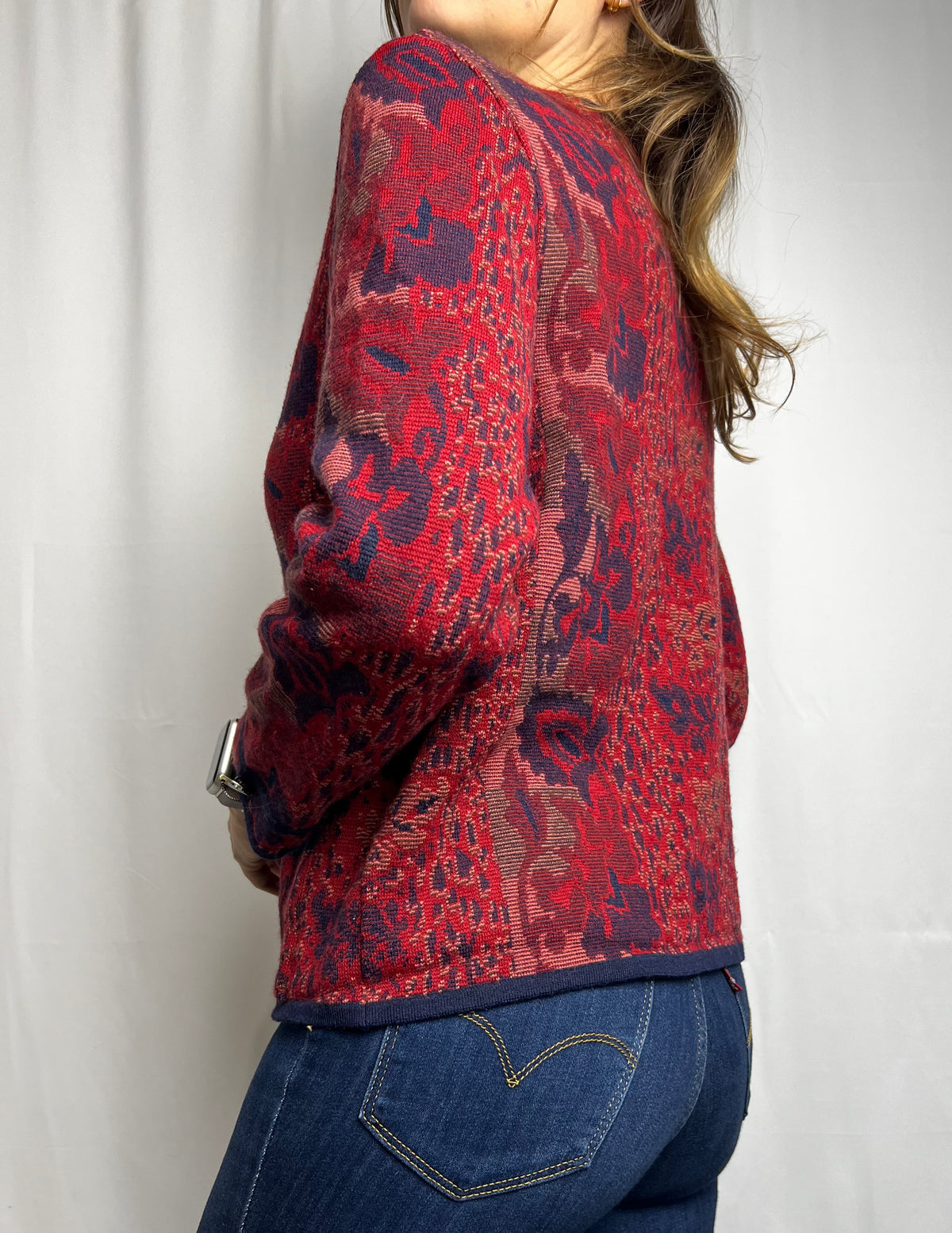 Vintage Janine Pauporté Wool Cardigan Made in France Size M