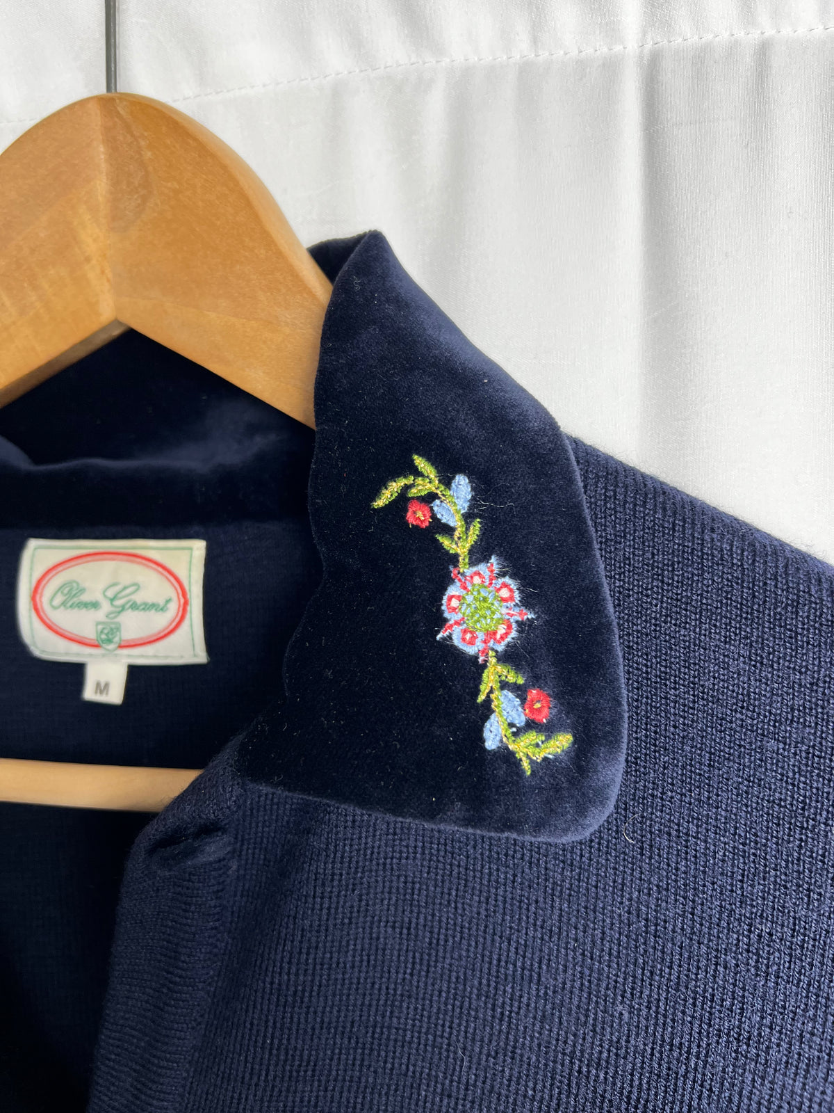 Vintage Oliver Grant Wool Cardigan Shirt With Embroidery