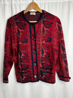 Vintage Janine Pauporté Wool Cardigan Made in France Size M